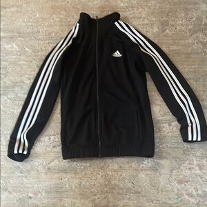 Adidas Black Track Jacket with White Stripes